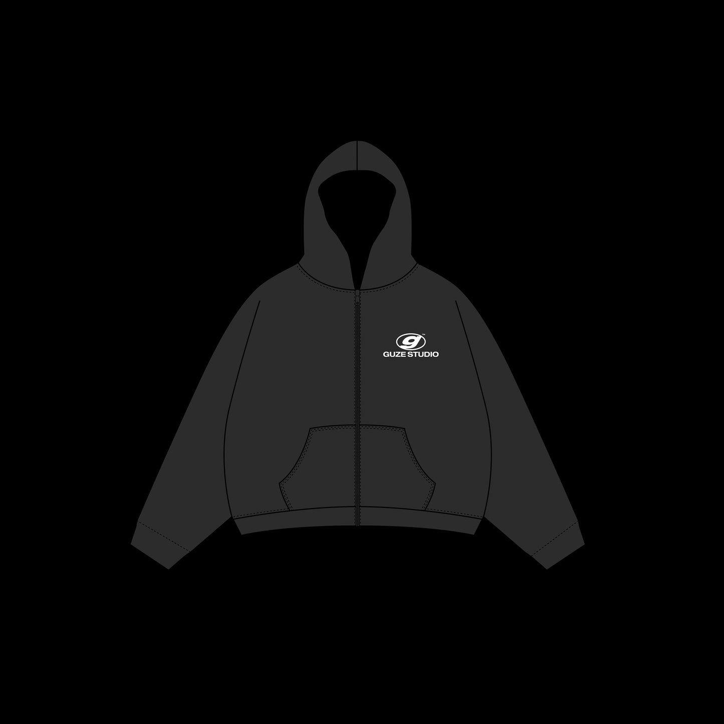 ZIP HOODIE NEGRO