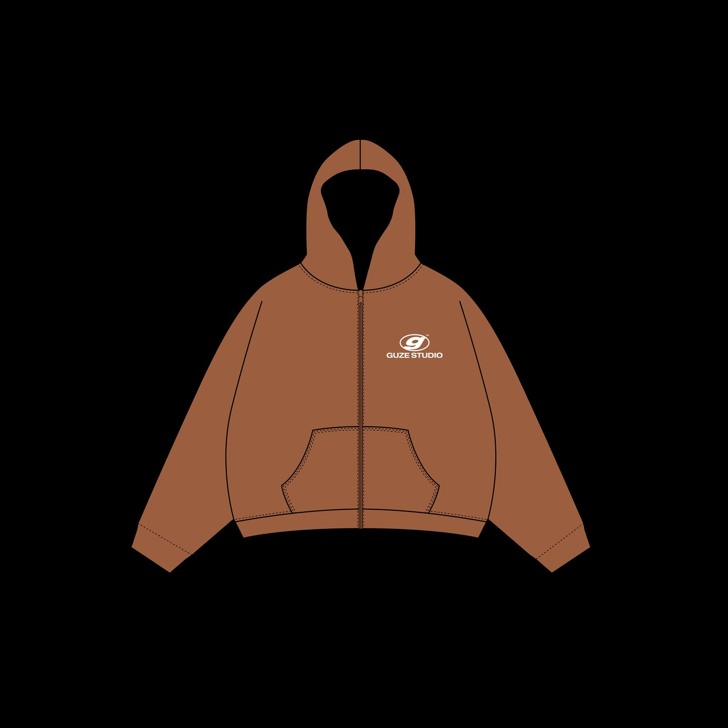 ZIP HOODIE MARRON